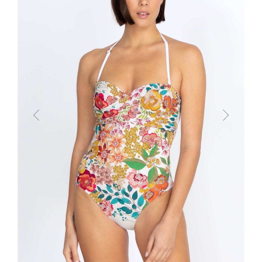 Johnny Was Millo Twist Bra One Piece Swimsuit Floral Resort Women's Medium